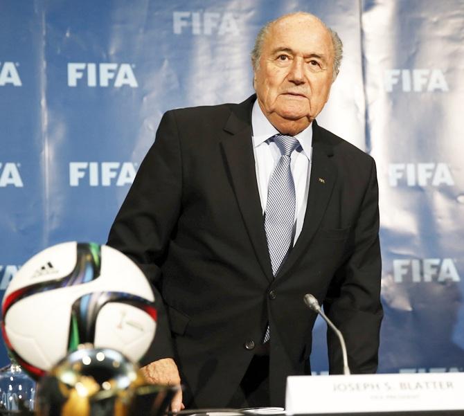 The FIFA President Joseph S Blatter