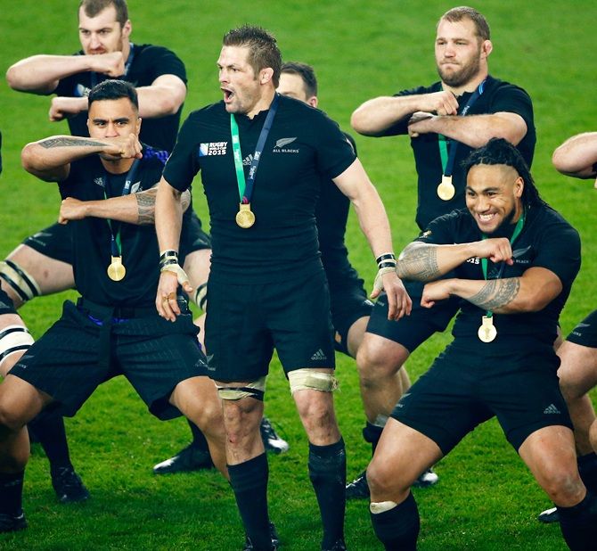 New Zealand's Richie McCaw, centre, leads the Haka after the 2015 Rugby World Cup final match against Australia. Image used for representational purposes 