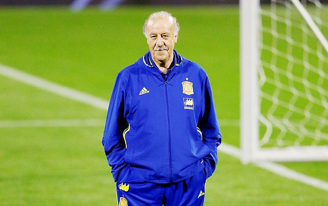 Spain coach Vicente del Bosque during training session