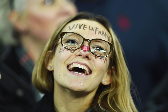 A French supporter at Wembley Stadium