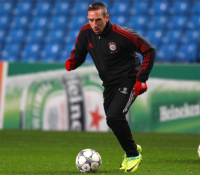 Franck Ribery of FC Bayern Munchen during a training session 