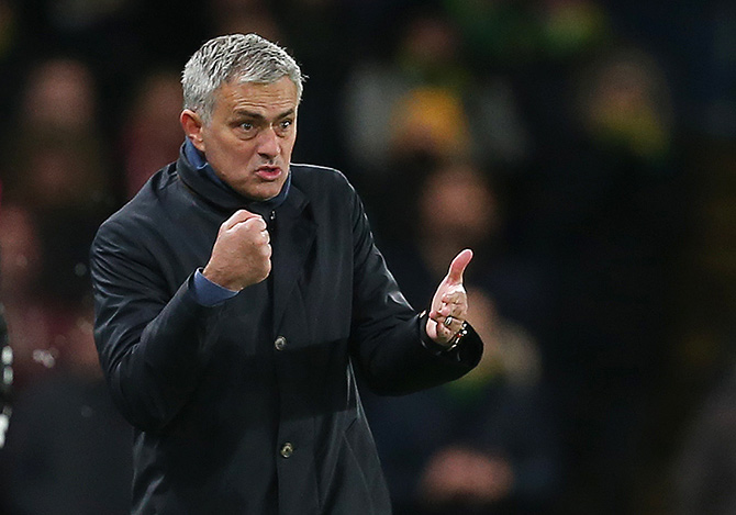 Chelsea boss Jose Mourinho during the Premier League match against Norwich City