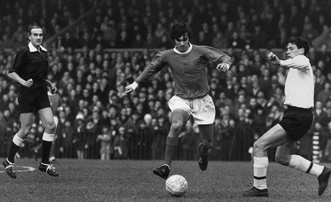 George Best of Manchester United and Northern Ireland during a league match 