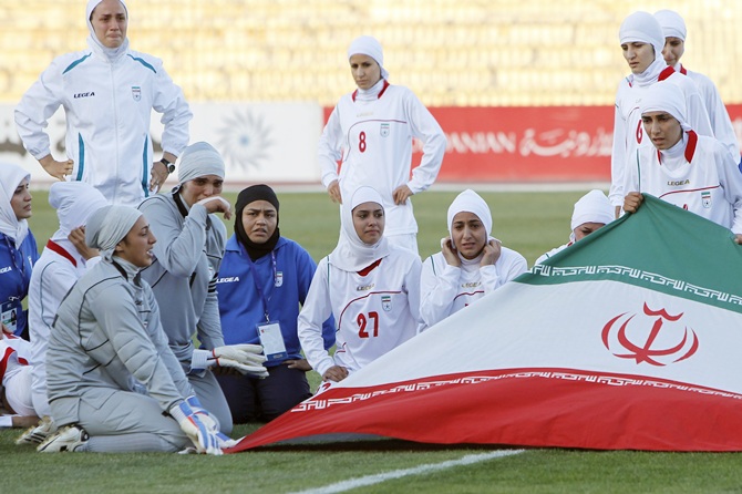 Eight Players Of Irans Womens Football Team Are Men Rediff Sports