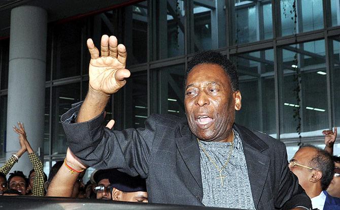 Brazil star Pele at the Kolkata Airport 