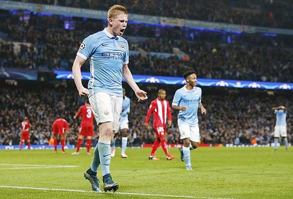 Manchester City's Kevin De Bruyne celebrates a goal