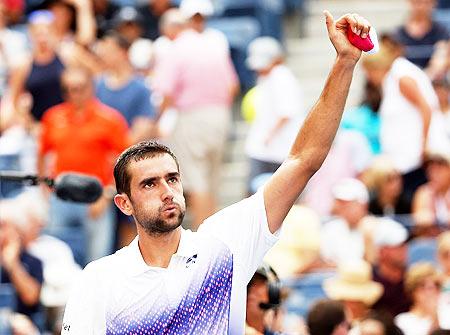 Marin Cilic of Croatia celebrates