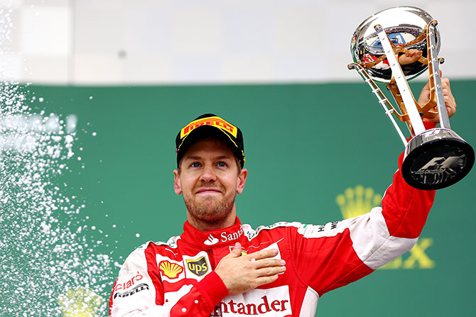 Sebastian Vettel of Germany and Ferrari 