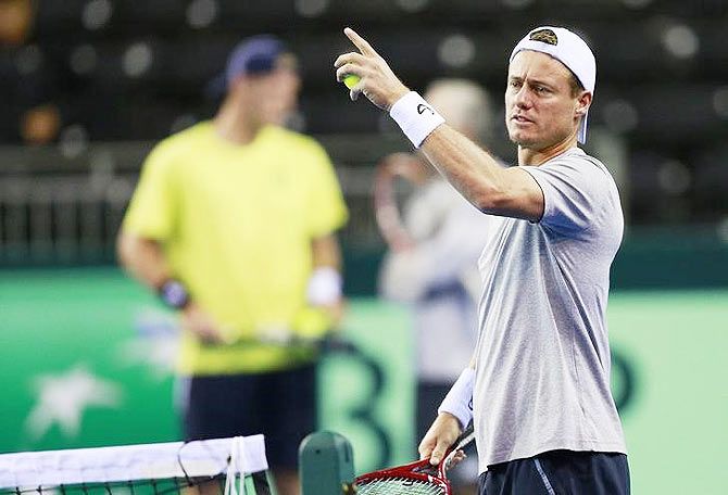 Australia's Lleyton Hewitt during a practice session
