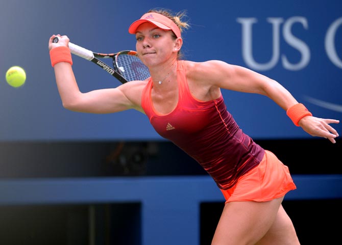 Simona Halep in action 