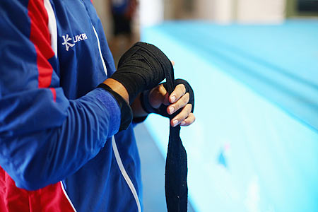 A boxer tapes his hand before training (Image used for representational purposes)