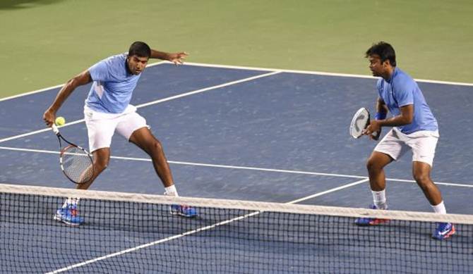 Rohan Bopanna, left, was expected to partner Leander Paes for the doubles rubber in the Davis Cup tie against Pakistan