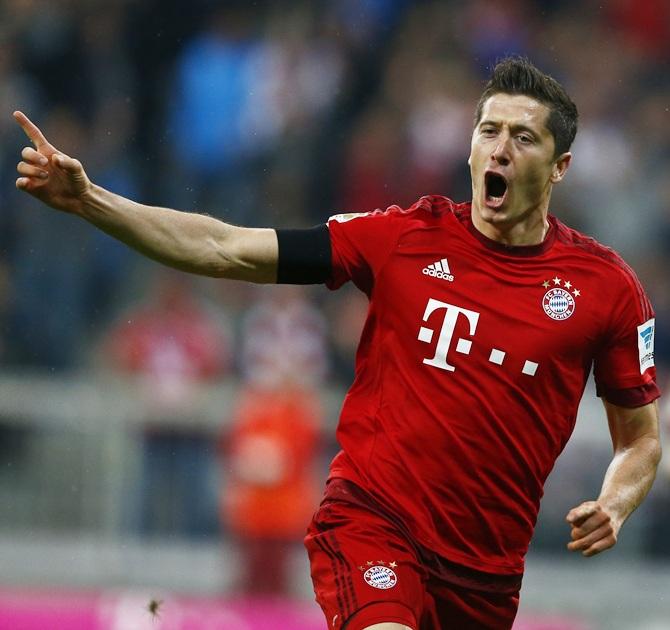 Bayern Munich forward Robert Lewandowski has scored 33 goals so far this season