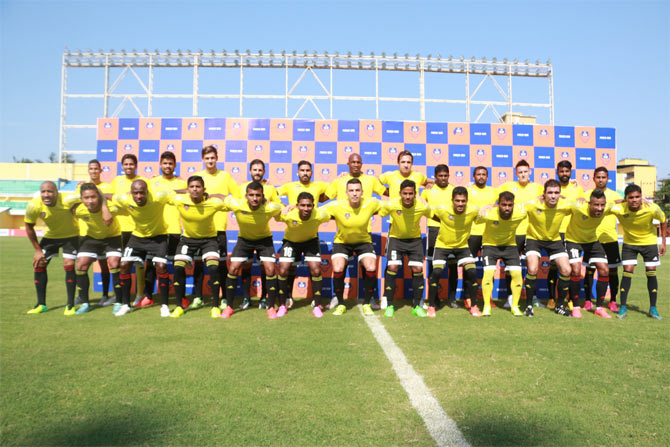 FC Goa players at the unveiling ceremony on Thursday