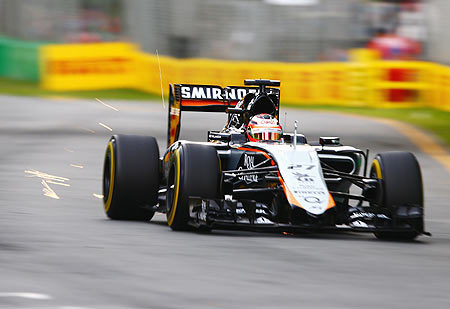Nico Hulkenberg of Germany and Force India drives