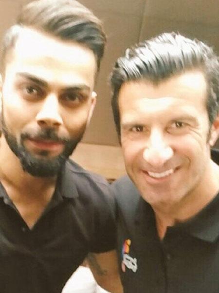 Virat Kohli with Luis Figo