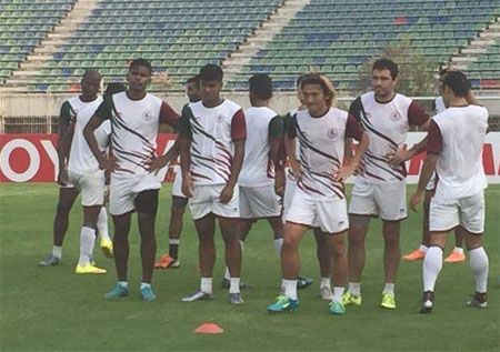 Mohun Bagan players at a training session