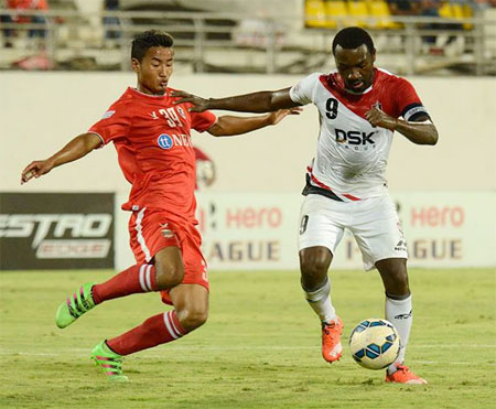 Action from the I-League match played between DSK Shivajians and Aizawl on Saturday