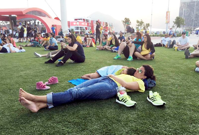 Spectators rest at Rio on Tuesday