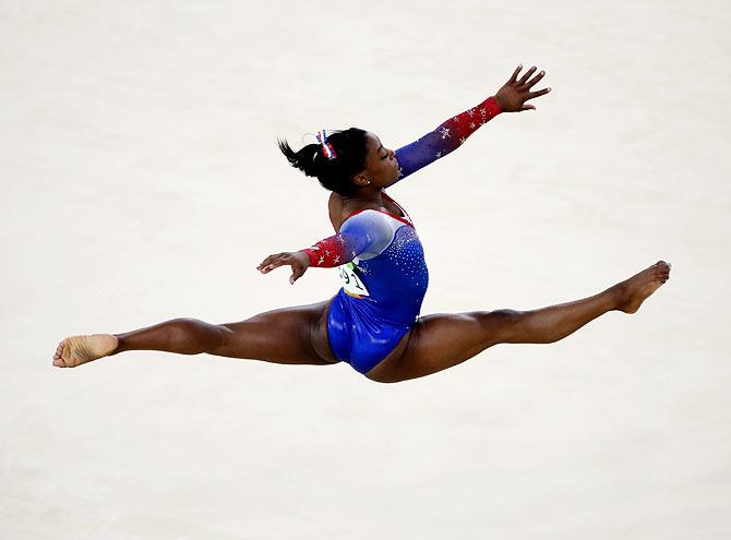 Biles Wins Record-equalling Fourth Gold With Floor Victory - Rediff Sports