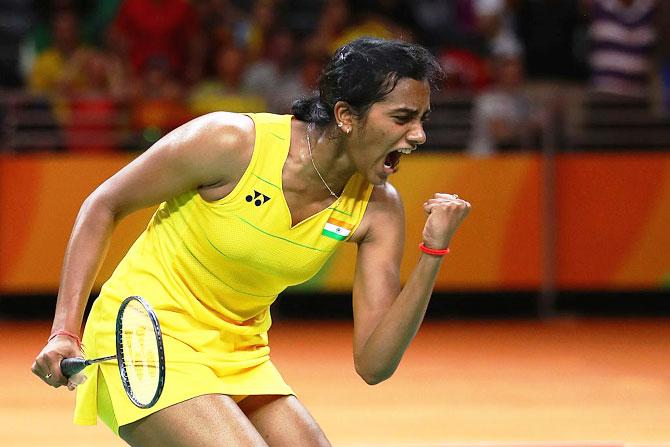 P V Sindhu. Photograph: Clive Brunskill/Getty Images