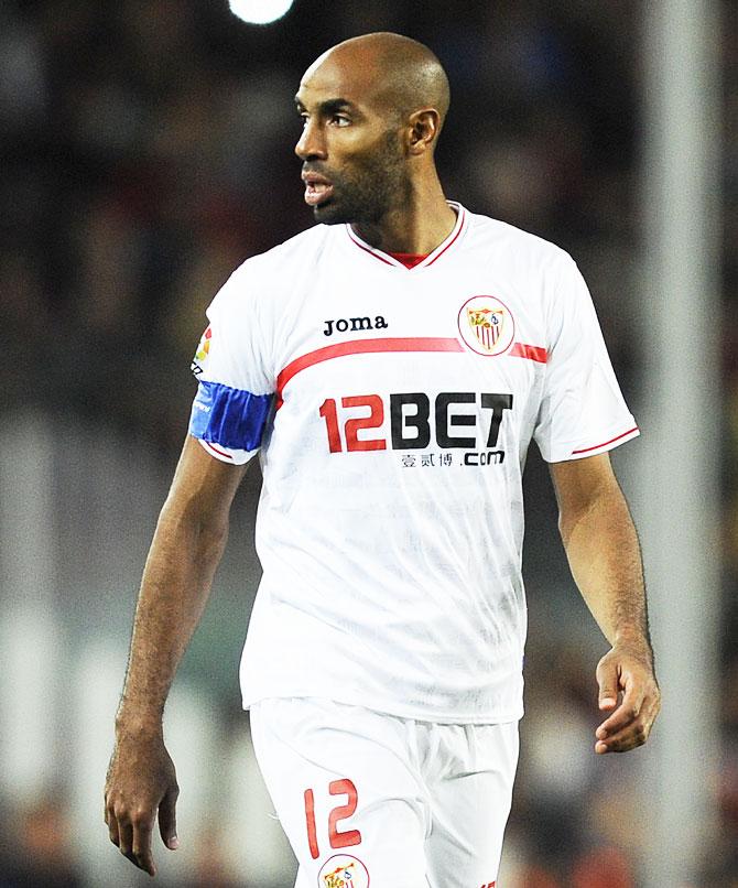 Former Sevilla captain Frederic Kanoute looks on