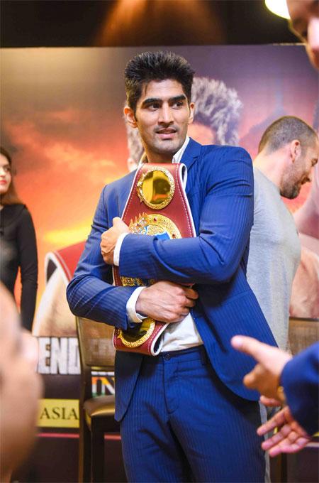 Vijender Singh with his belt