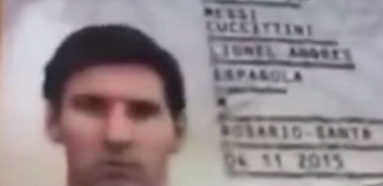 A video grab of the 'snapchat' with Messi's passport