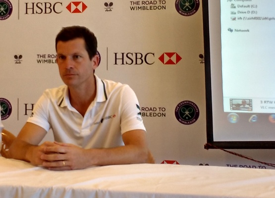 Tim Henman at the Road to Wimbledon press conference 