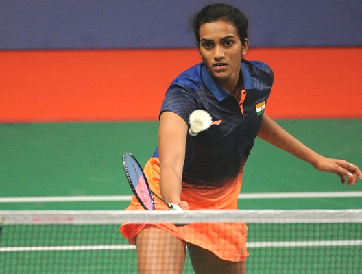 PV Sindhu of India competes at the World Championships 
