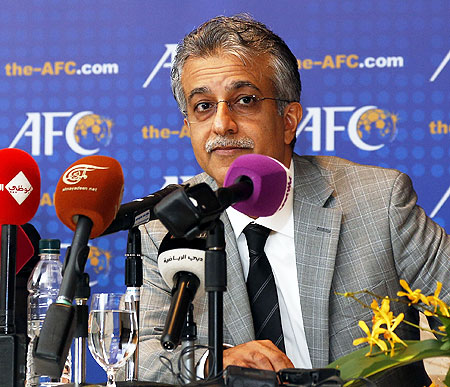 Sheikh Salman Bin Ebrahim Al Khalifa (right) President of the Asian Football Confederation