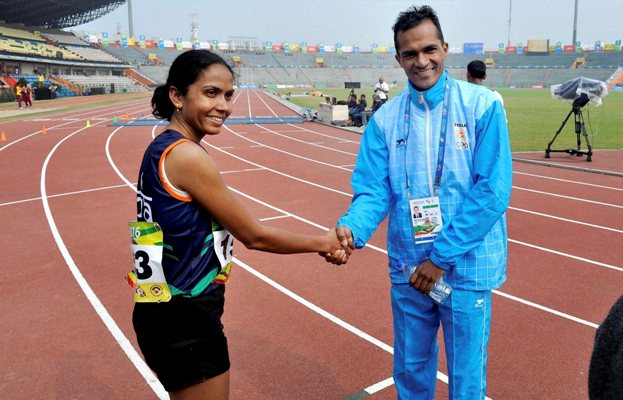 India's Kavita Raut celebrates