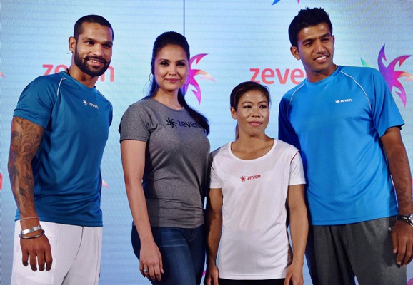 Shikhar Dhawan, Lara Dutta, Mary Kom and Rohan Bopanna 