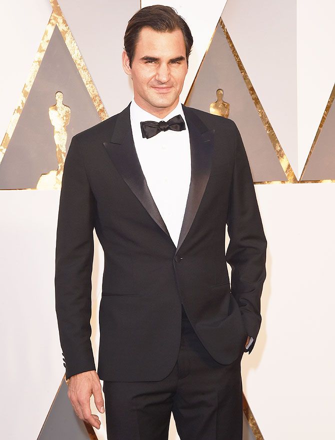 Roger Federer attends the 88th Annual Academy Awards at Hollywood & Highland Center in Hollywood, California, on Sunday