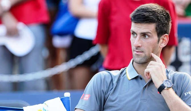 Serbia's Novak Djokovic during a changeover 