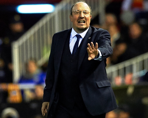 Real Madrid manager Rafa Benitez reacts during the La Liga match between against Valencia at the Mestalla 