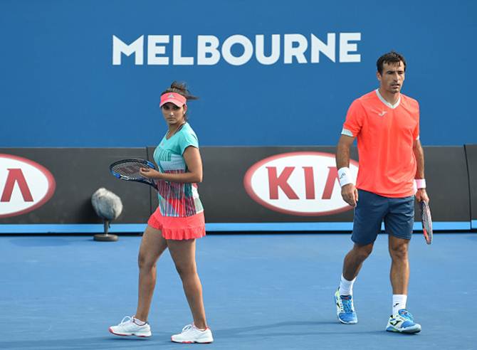 Sania Mirza (left) and Croatia's Ivan Dodig