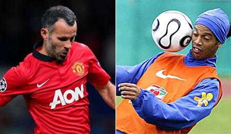 Ryan Giggs and Ronaldinho