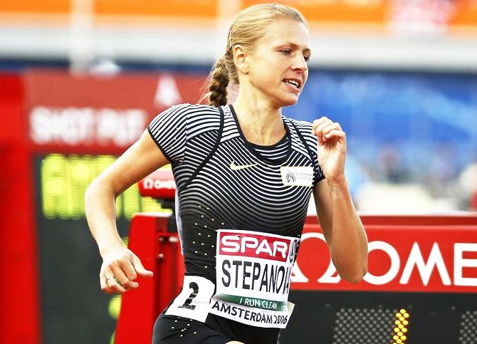 Yulia Stepanova of Russia competes
