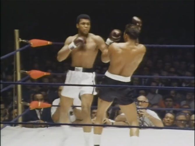 A video grab of the fight between Muhammad Ali and Cleveland Williams