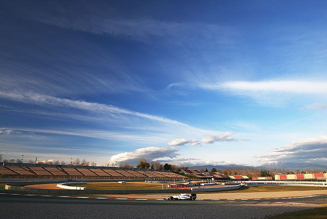Williams' Finnish driver Valtteri Bottas drives during Day 2 of F1 winter testing at Circuit de Catalunya on Wednesday