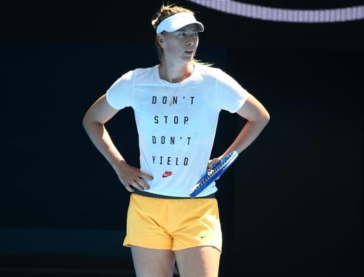 Maria Sharapova of Russia looks on during a practice session 