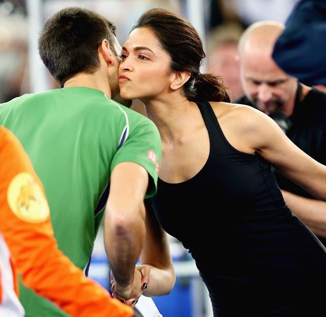 Deepika Padukone with Novak Djokovic