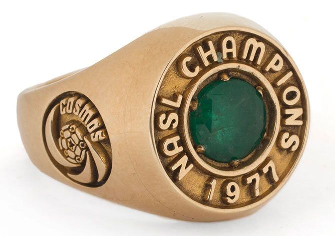 Soccer fans will also get to bid for this 1977 North American Soccer League (NASL) Champions ring presented to Pele for being a member of the 1977 NASL champion Cosmos, previously called the 'New York Cosmos'