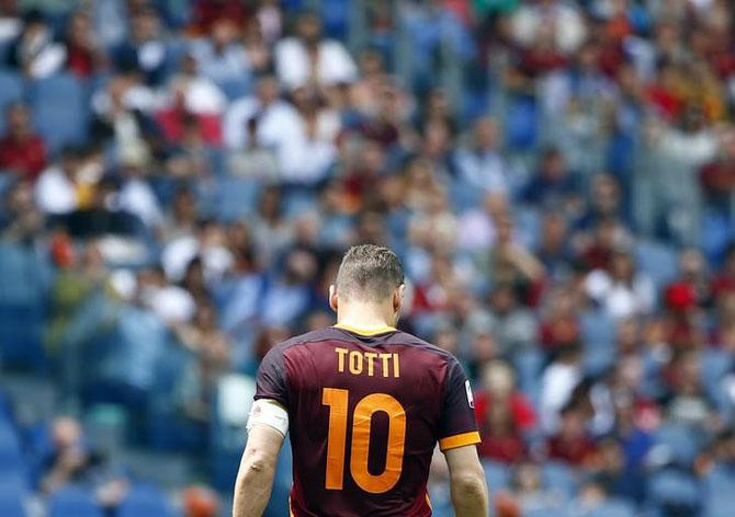 Roma's Francesco Totti during the match against Chievo Verona