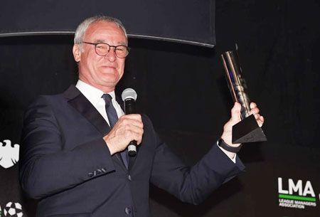 Leicester City manager Claudio Ranieri after receiving the LMA Manager Of The Year 2016 award in London on Monday