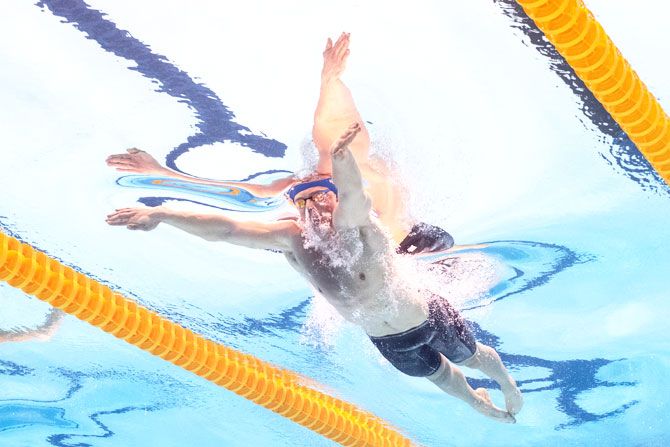 Great Britain's Adam Peaty competes in the Men's 100m Breastroke Final on May 18