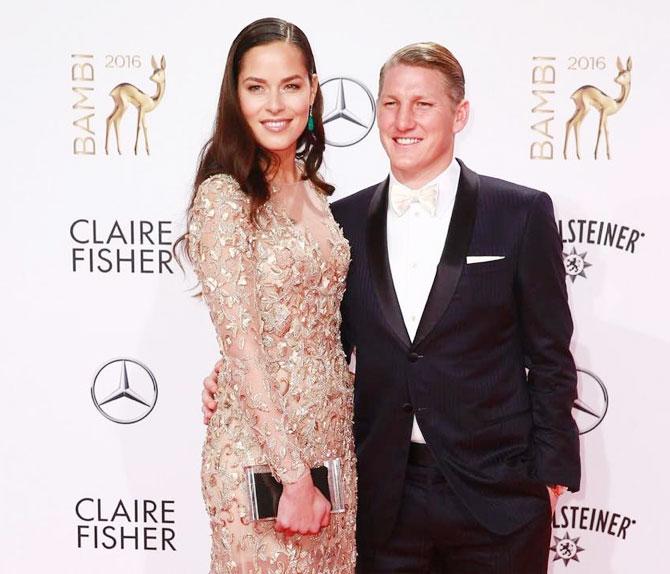 Garmany footballer Bastian Schweinsteiger and wife Ana Ivanovic at the BAMBI Awards on Thursday