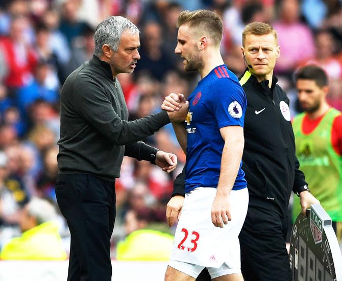 Jose Mourinho and Luke Shaw