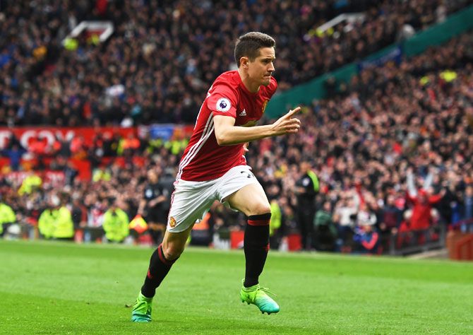 Manchester United's Ander Herrera, who scored the second goal against Chelsea on Sunday, did a good job in marking Eden Hazard